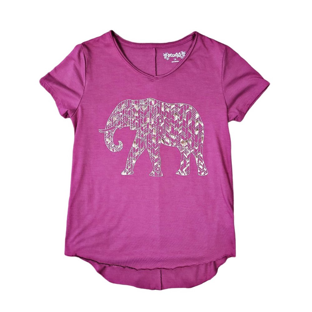 MUDD Girls Elephant Boho Graphic Short-Sleeve T 14